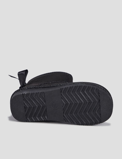 Bottines fourrées avec noeud noir fille