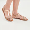 Sandales plates jaune or femme