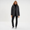Pull col roul&eacute; avec boutons poignets noir femme