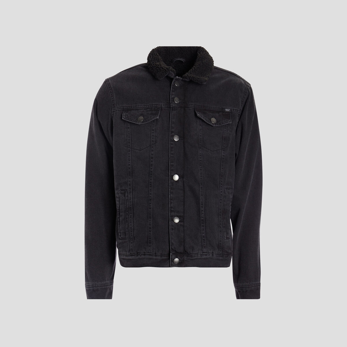 Blouson droit en jean noir homme