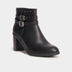 Bottines à talons et détails cloutés noir femme