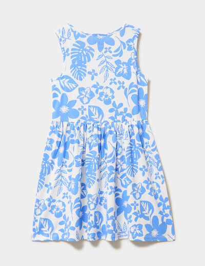 Robe patineuse sans manches coton ecru fille