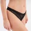 Tanga en dentelle noir femme
