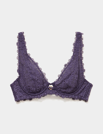 Soutien-gorge foulard dentelle violet femme