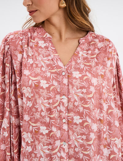 Blouse oversize manches longues Creeks vieux rose femme