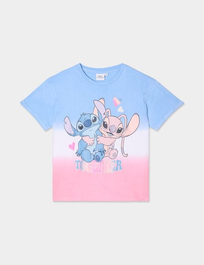 T-shirt manches courtes coton Stitch multicolore fille