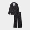 Ensemble pyjama chemise et pantalon noir femme