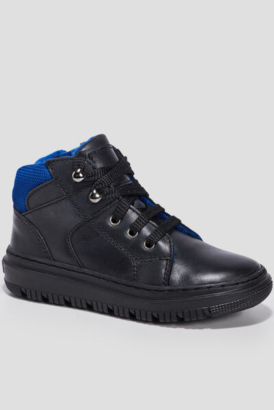 Baskets montantes zippées noir garçon