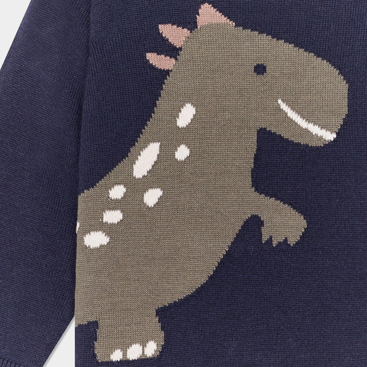 Pull col rond manches longues coton bleu marine bébé garçon