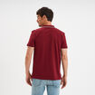 Polo manches courtes bords contrastés bordeaux homme