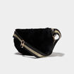 Sac banane fausse fourrure noir femme