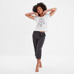 Ensemble pyjama corsaire t-shirt coton gris clair femme