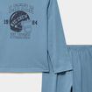 Ensemble pyjama pantalon t-shirt coton bleu gris gar&ccedil;on