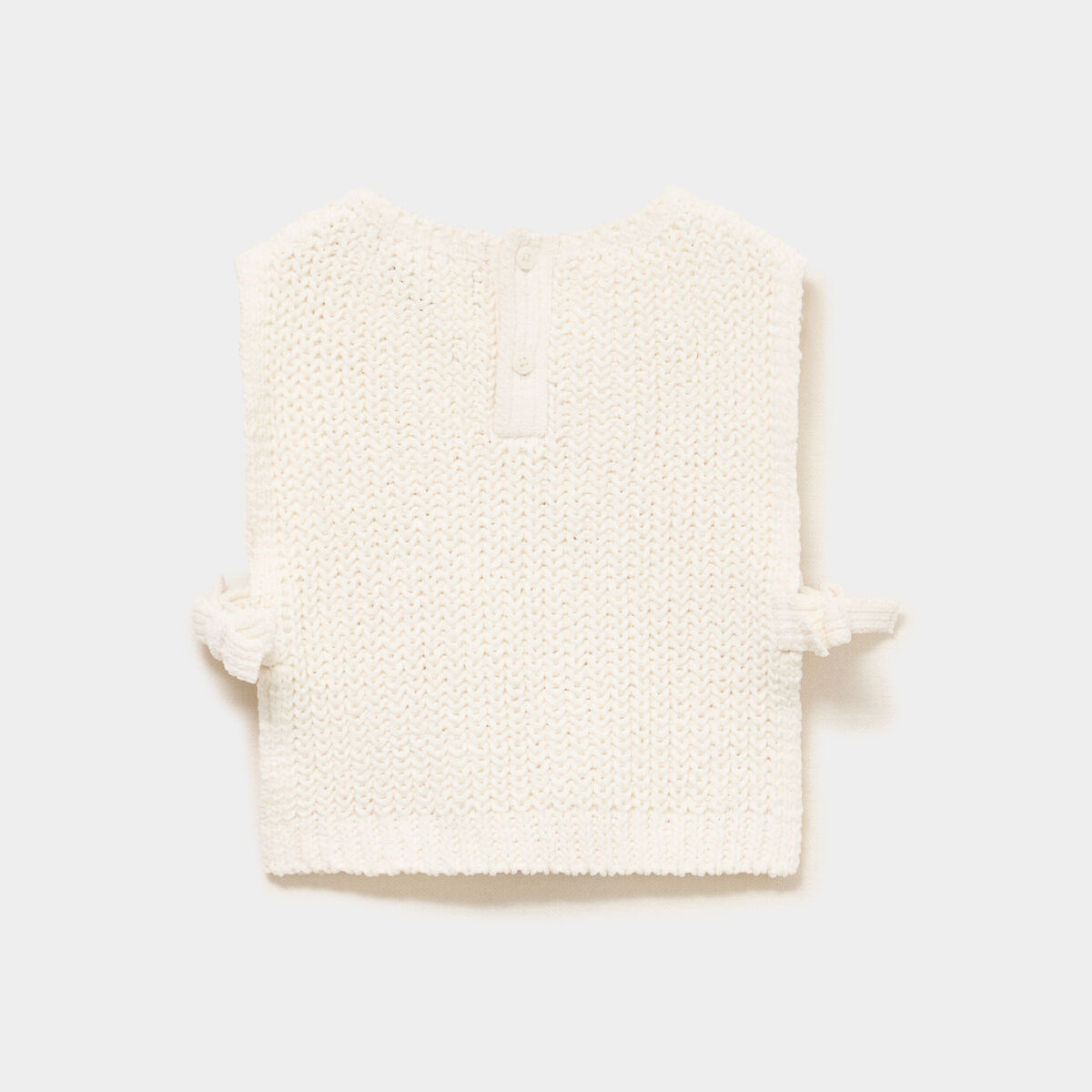 Pull sans manches nou&eacute; blanc b&eacute;b&eacute; fille