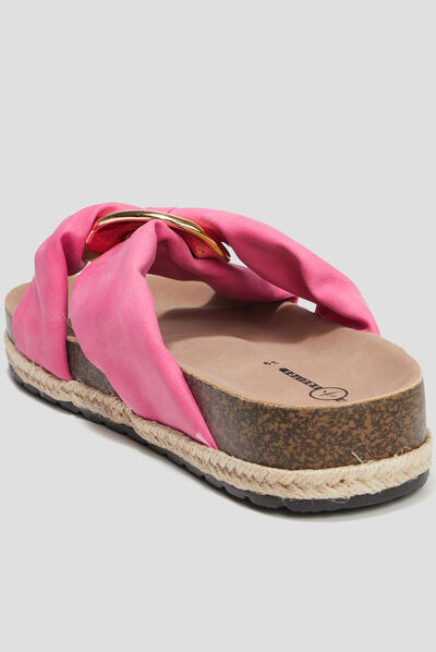 Mules plates brides nouées Mosquitos rose femme