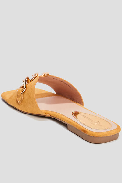 Mules avec chaînes Mosquitos jaune femme