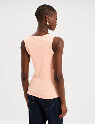 D&eacute;bardeur ajust&eacute; col rond coton orange fluo femme
