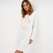 Chemise de nuit manches longues gris clair femme