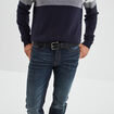 Ceinture emboss&eacute;e noir homme