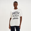 T-shirt oversize manches courtes coton blanc femme
