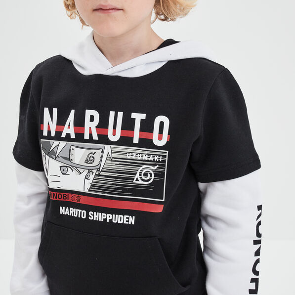 sweat a capuche hoodie 2 en 1 naruto noir garcon Sweat à capuche hoodie 2-en-1 Naruto noir garçon