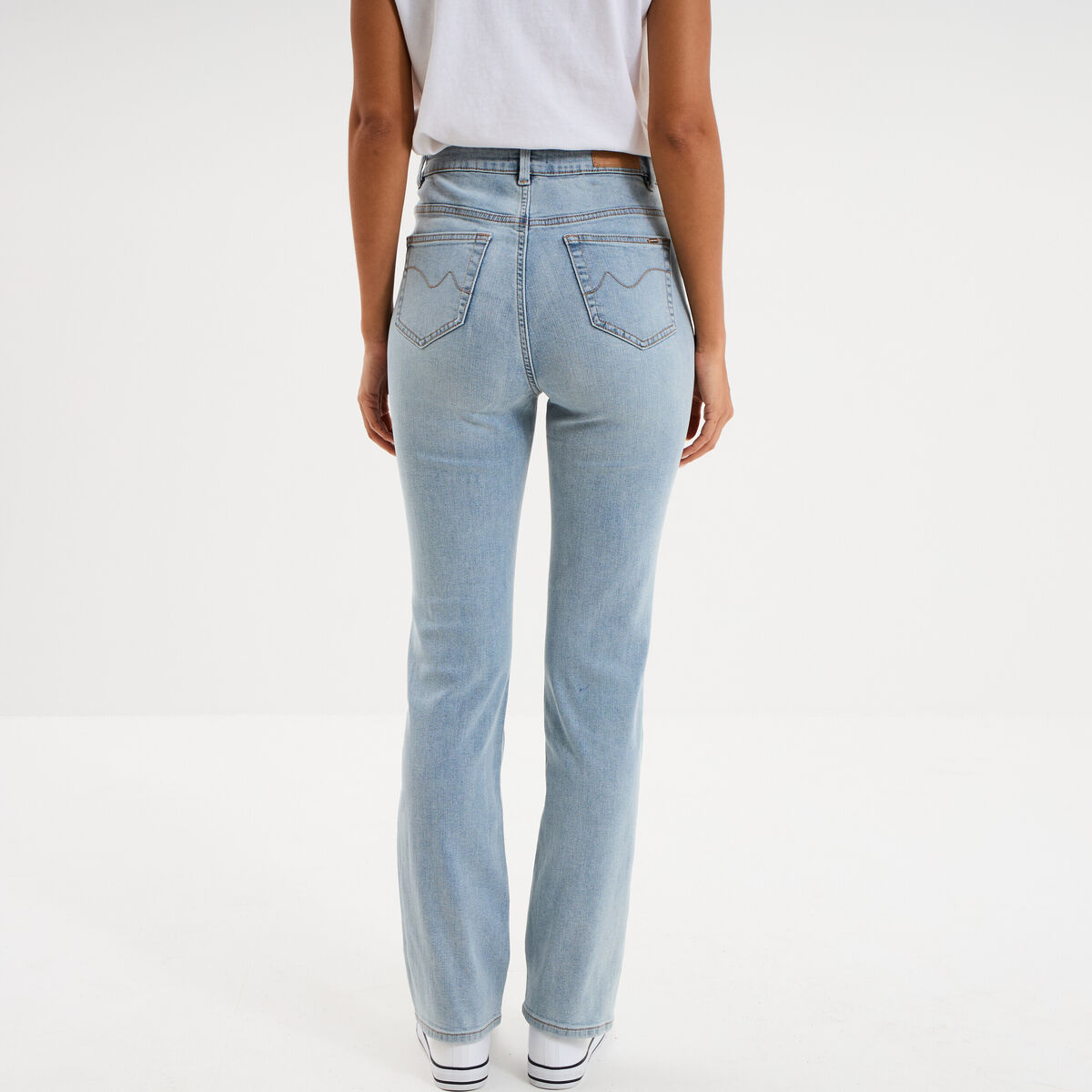 Jeans regular 5 poches coton denim double stone femme