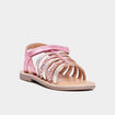 Sandales brides tressées en cuir Creeks rose fille