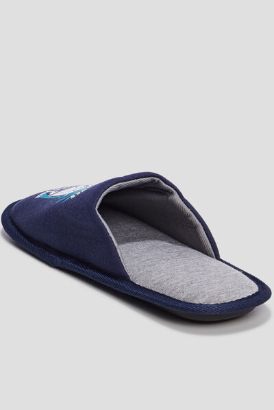Chaussons mules surf bleu homme