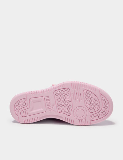 Tennis scratchs &agrave; lacets Puma Rebound V6 rose clair fille