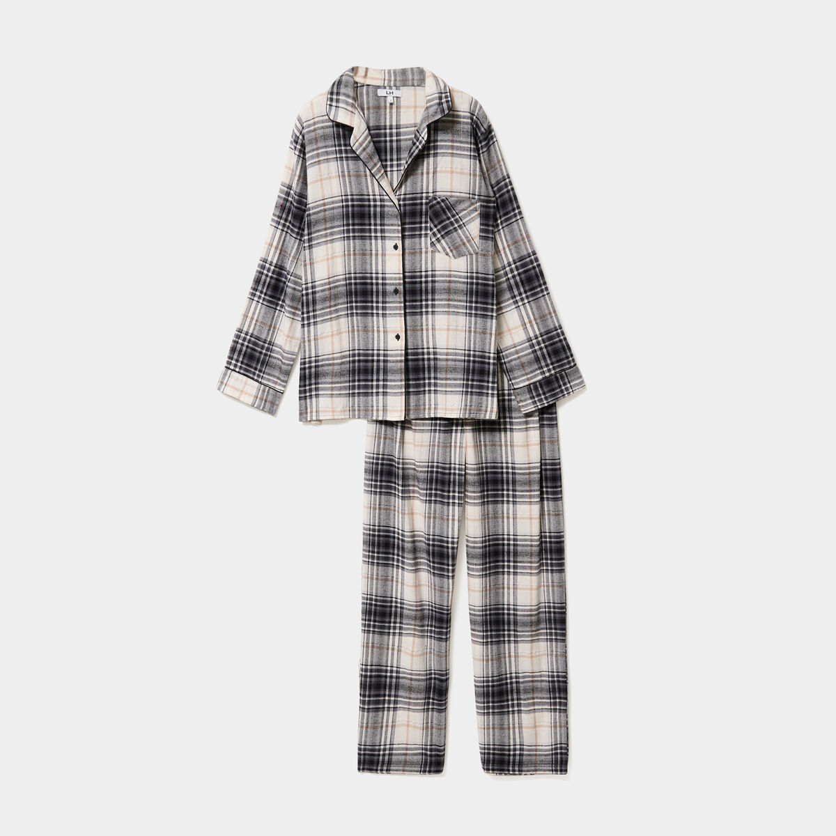 Ensemble pyjama chemise pantalon coton blanc femme