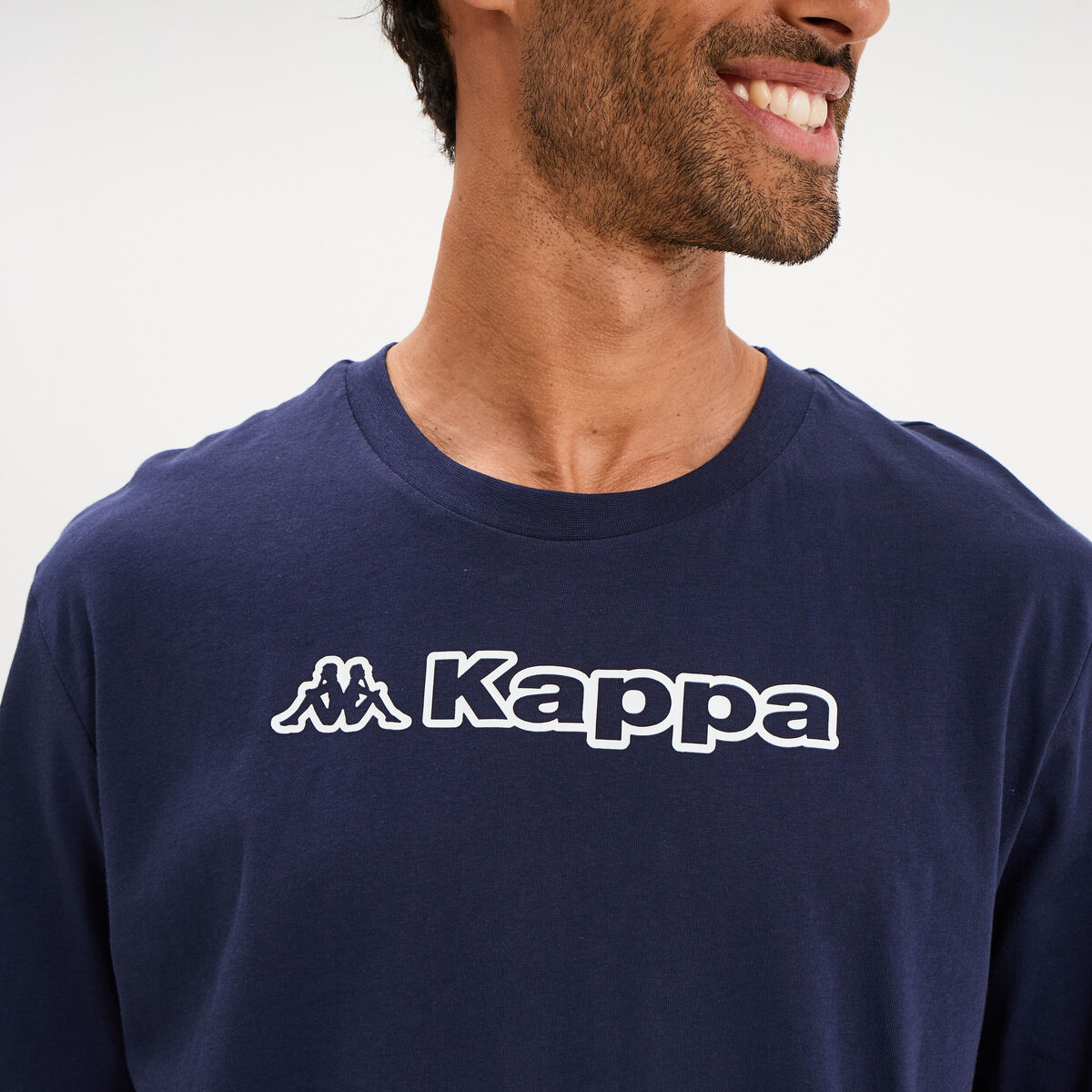 T-shirt avec manches courtes coton Kappa bleu gris homme