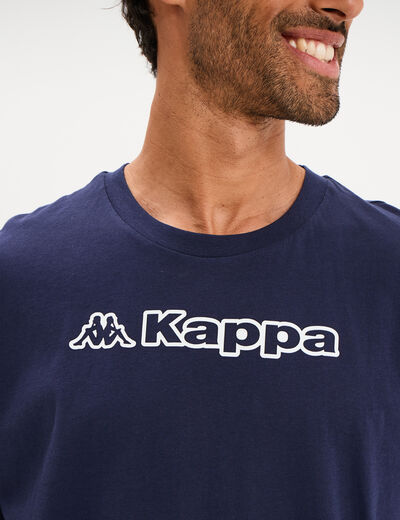 T-shirt avec manches courtes coton Kappa bleu gris homme