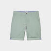 Bermuda short chino droit coton stretch vert homme