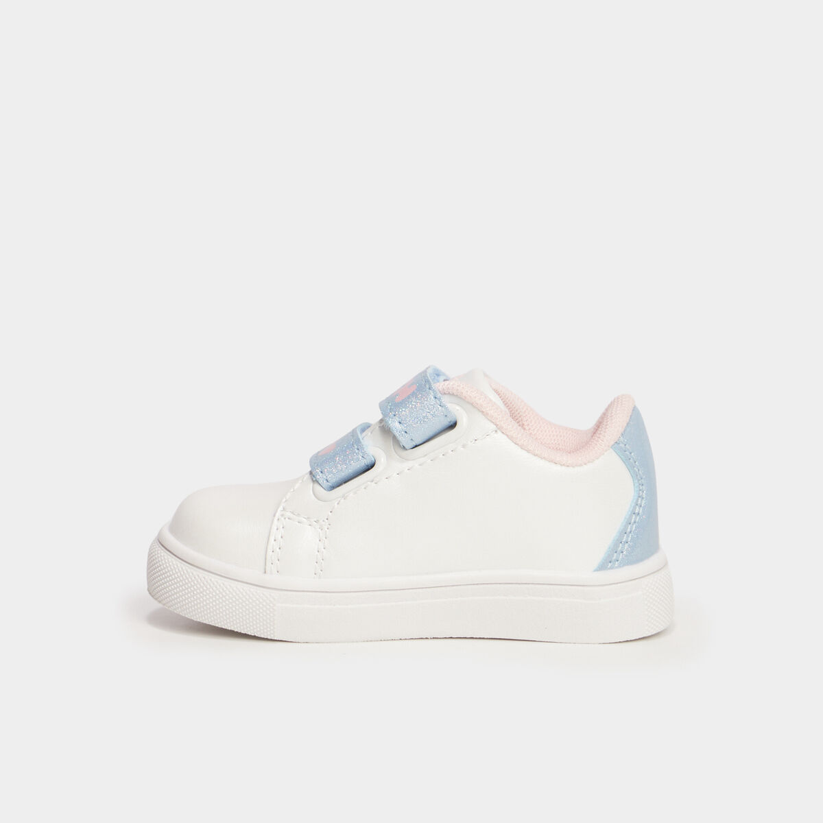 Tennis basses &agrave; scratchs Stitch blanc b&eacute;b&eacute; fille