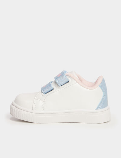 Tennis basses à scratchs Stitch blanc bébé fille