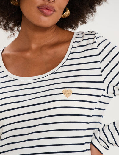 T-shirt allaitement manches longues ecru femme maternit&eacute;