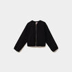 Veste courte bomb&eacute;e oversize noir femme