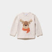 Pull &eacute;paule boutonn&eacute;e manches longues beige b&eacute;b&eacute; gar&ccedil;on