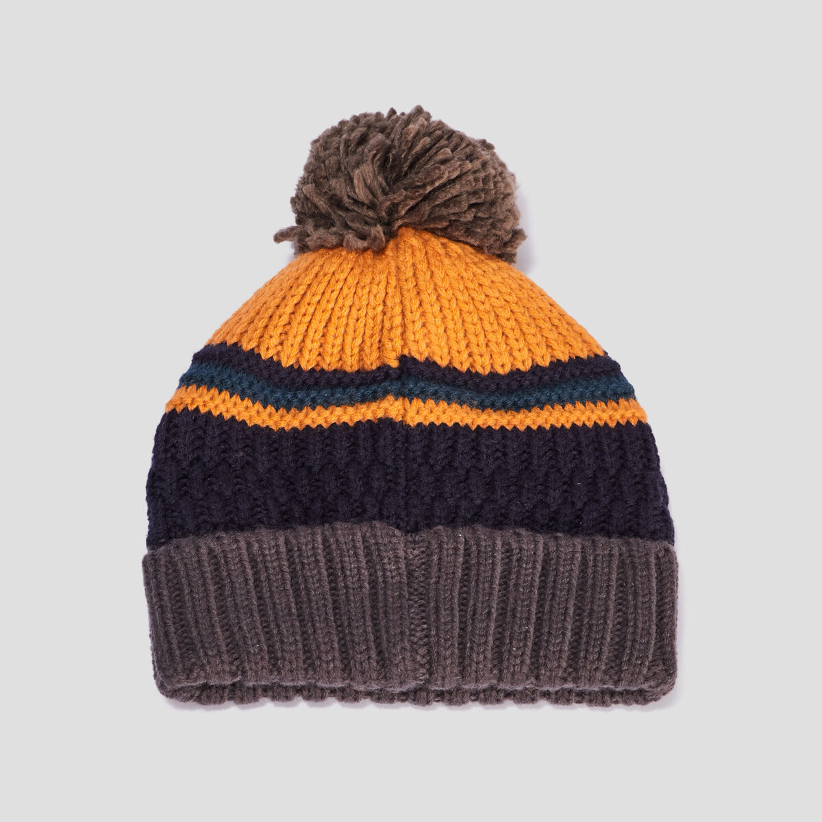 Bonnet &agrave; pompon multicolore gar&ccedil;on