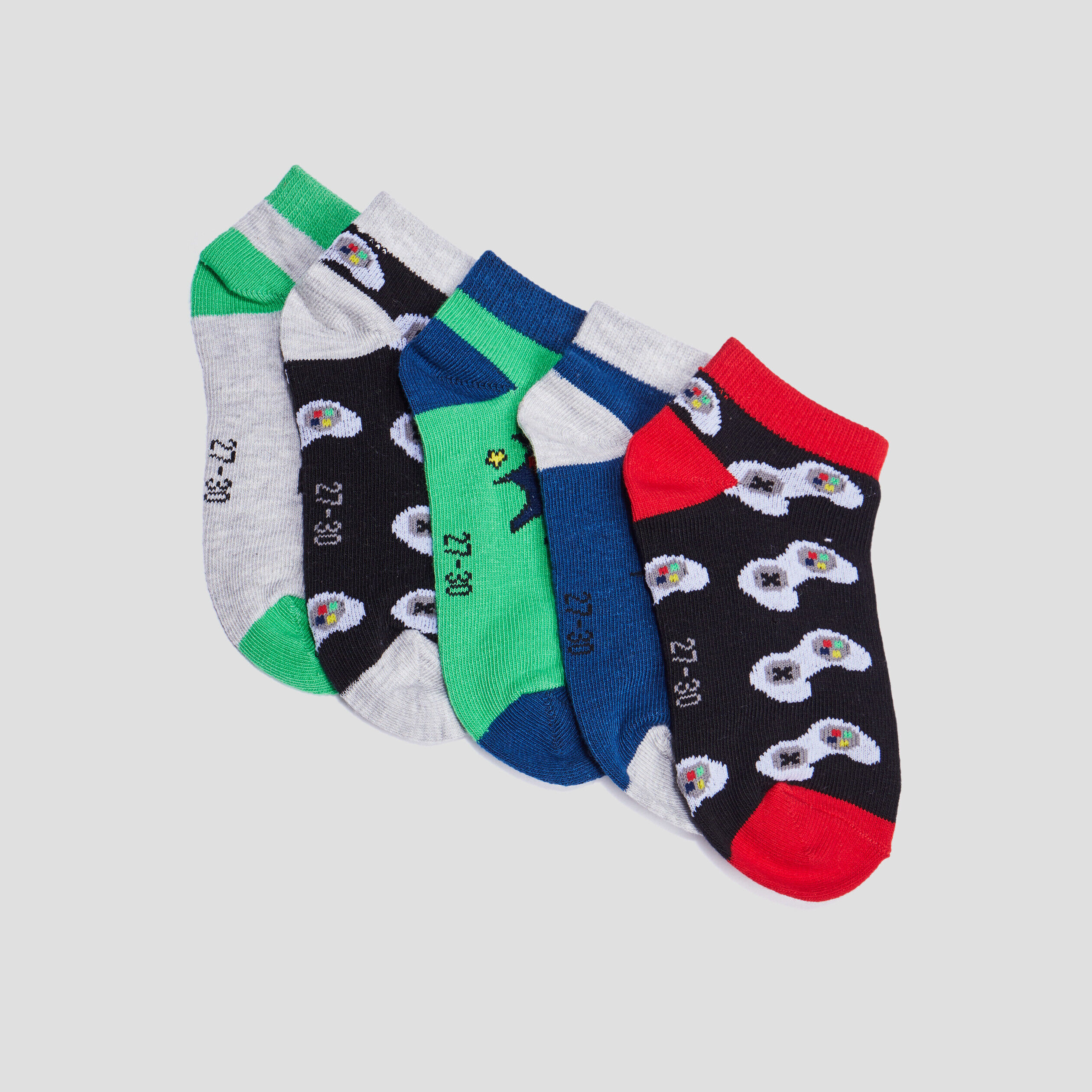 Lot 5 paires chaussettes invisibles multicolore garçon LH