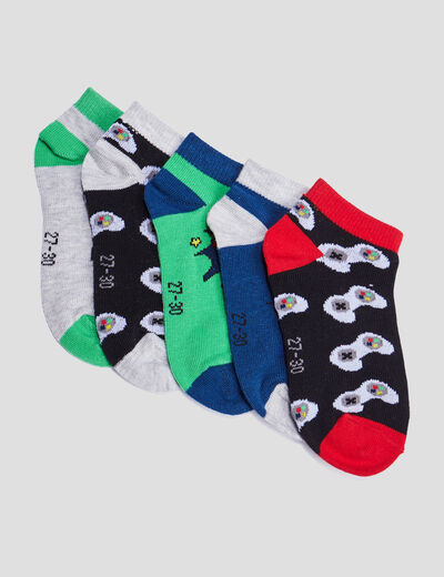 Lot 5 paires chaussettes invisibles multicolore garçon