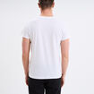 T-shirt col tunisien manches courtes blanc homme