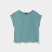 T-shirt ajour&eacute; manches courtes bleu gris femme