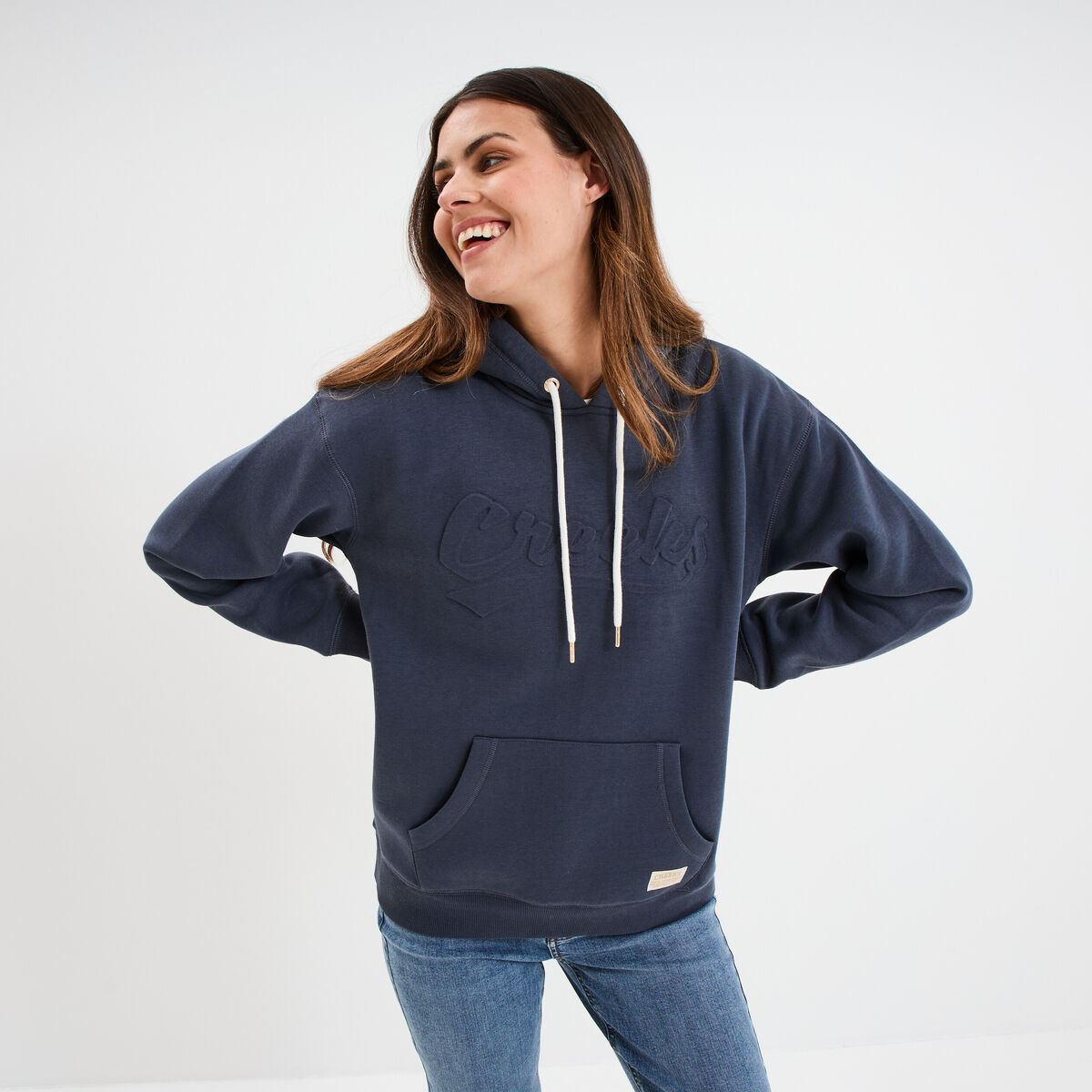 Sweat &agrave; capuche hoodie bleu fonc&eacute; femme