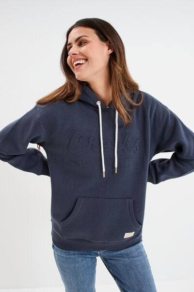 Sweat &agrave; capuche hoodie bleu fonc&eacute; femme