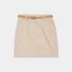 Jupe chino droite ceinture tressée beige femme
