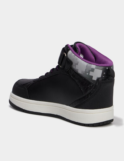 Baskets montantes Minecraft noir gar&ccedil;on