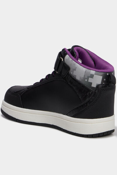 Baskets montantes Minecraft noir gar&ccedil;on