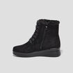 Bottines fourrées compensées pied large noir femme
