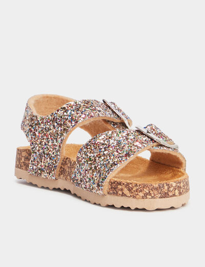 Sandales à paillettes maternelle multicolore fille